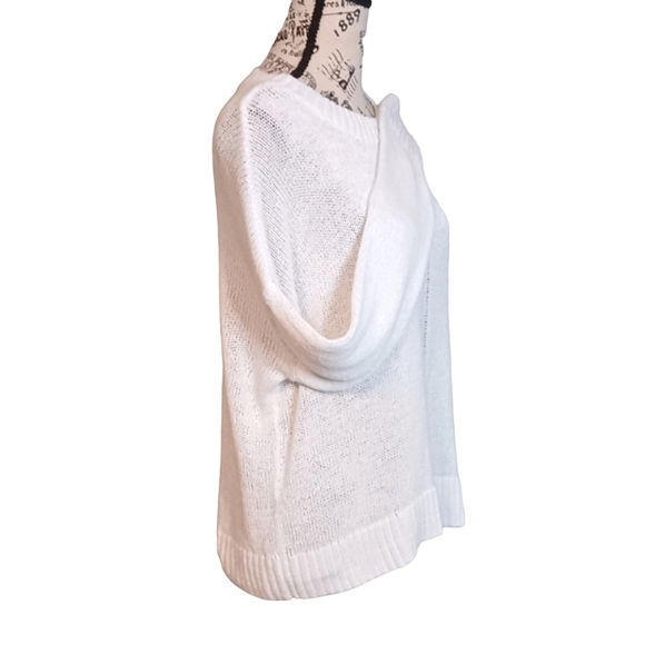 Banana Republic White Oversized Crew Neck Sheer Knit Sweater Size Med - Picture 7 of 12